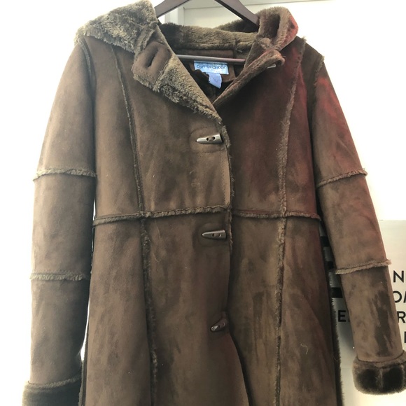 Faux Sherling Brown Coat - Picture 3 of 6